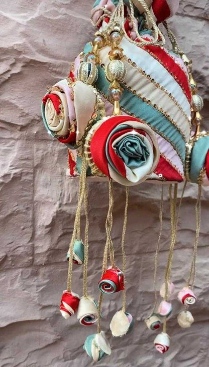 CRIMSON ROSETTES POTLI